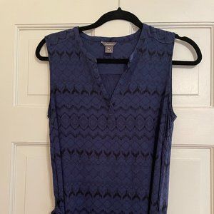 Eddie Bauer V-Neck Rayon Geometric Print Dress